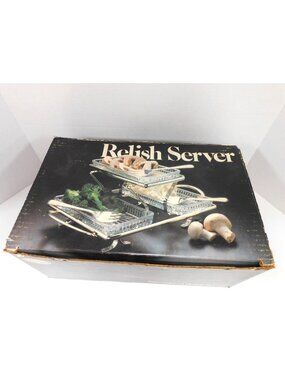Vtg Leonard Silver Plated Relish Server 8816 W/ Box DW815